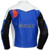 Classic Suzuki Colour Scheme Replica - Retro Style Leather Motorcycle Biker Jacket